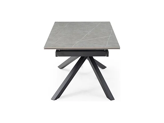 Table extensible 180/260 cm céramique gris marbré pied torsadé - ARIZONA 05