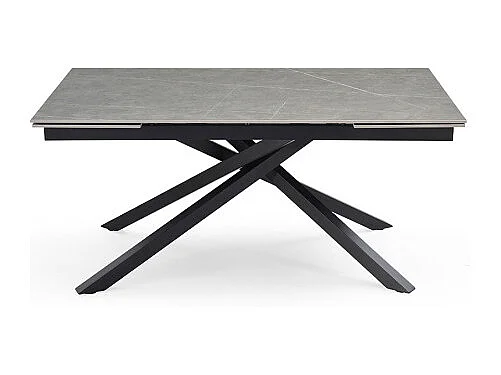 Table extensible 180/260 cm céramique gris marbré pied torsadé - ARIZONA 05