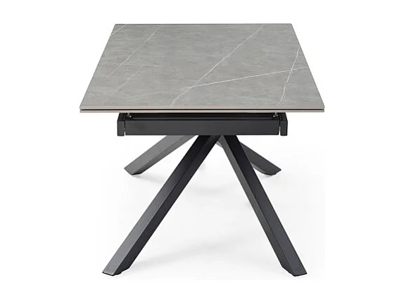 Table extensible 180/260 cm céramique gris marbré pied torsadé - ARIZONA 05