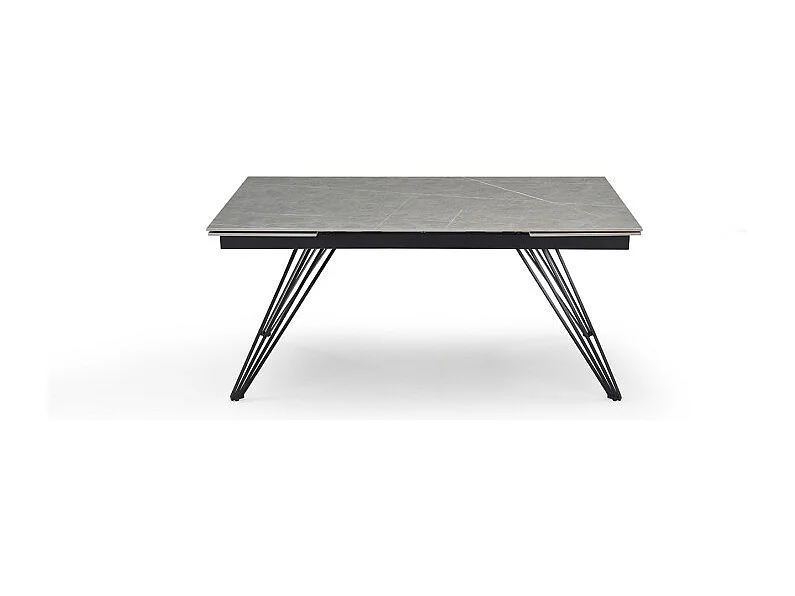 Table extensible 180/260 cm céramique gris marbré pieds filaires - ARIZONA 01