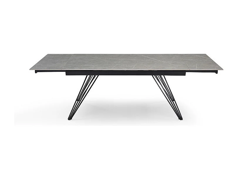 Table extensible 180/260 cm céramique gris marbré pieds filaires - ARIZONA 01
