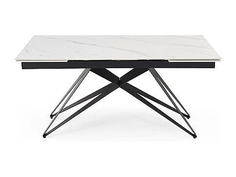 Table extensible 180/260 cm céramique blanc marbré pied géométrique - NEVADA 03