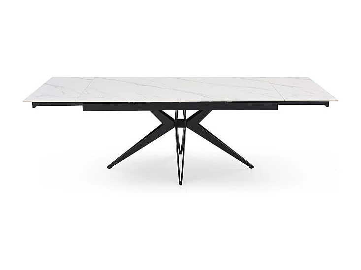 Table extensible 180/260 cm céramique blanc marbré pied étoile - NEVADA 06