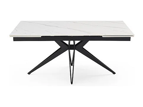 Table extensible 180/260 cm céramique blanc marbré pied étoile - NEVADA 06