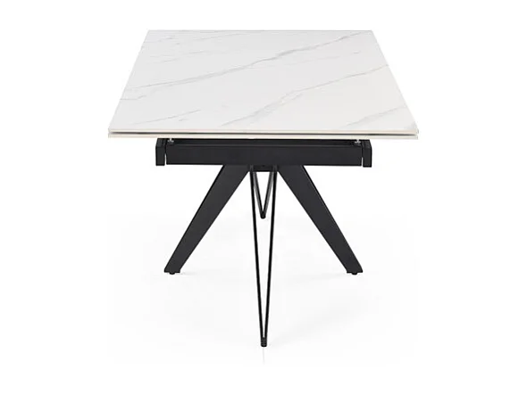 Table extensible 180/260 cm céramique blanc marbré pied étoile - NEVADA 06