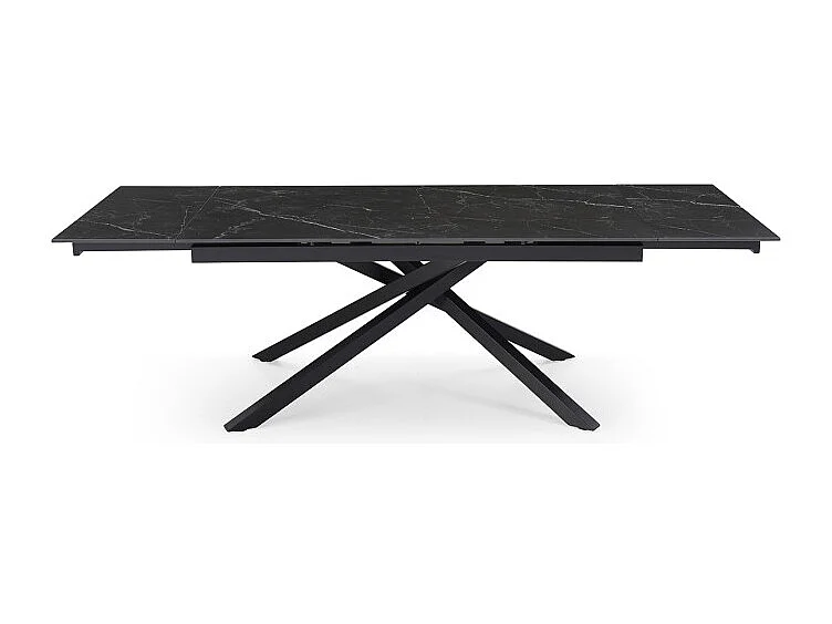 Table extensible 180/260 cm céramique noir marbré pied torsadé - INDIANA 05
