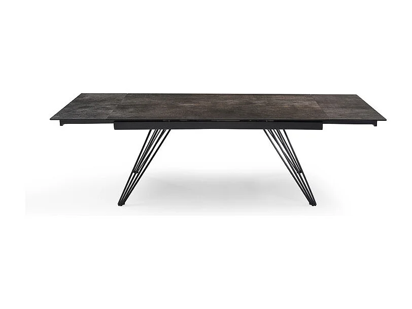 Table extensible 180/260 cm céramique gris vieilli pieds filaires - MAINE 01