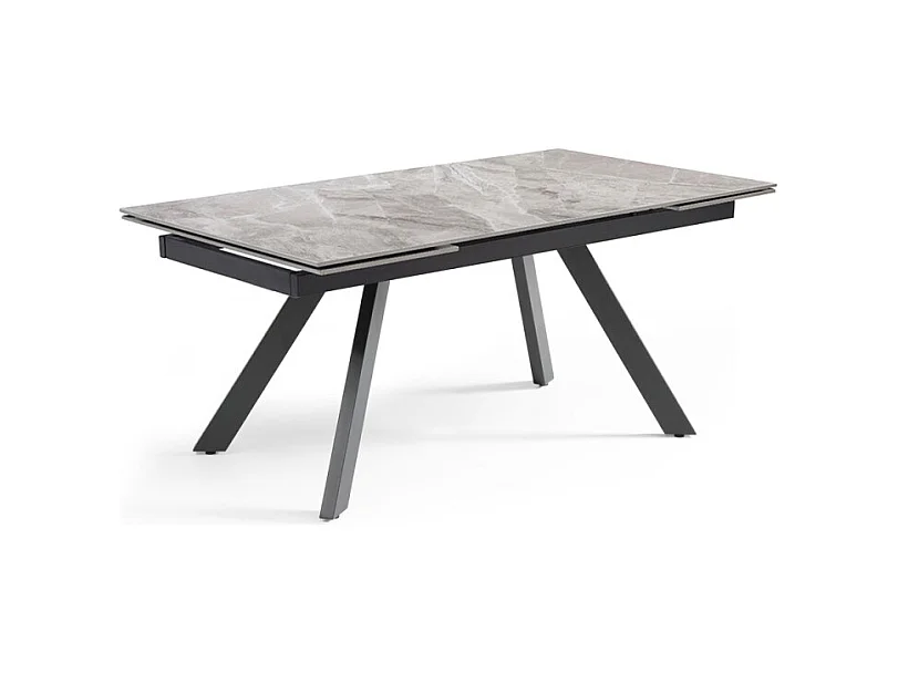 Table extensible 180/260 cm céramique marbré laqué pieds inclinés - DAKOTA 08