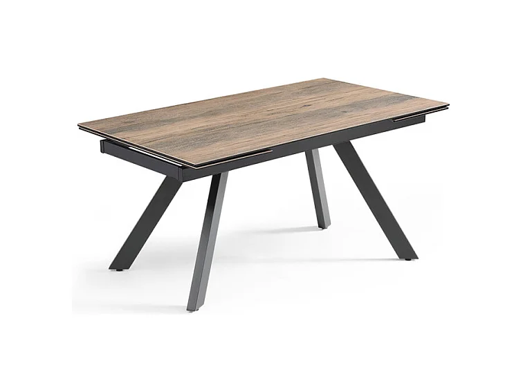Table extensible 180/260 cm céramique effet bois pieds inclinés - TEXAS 08