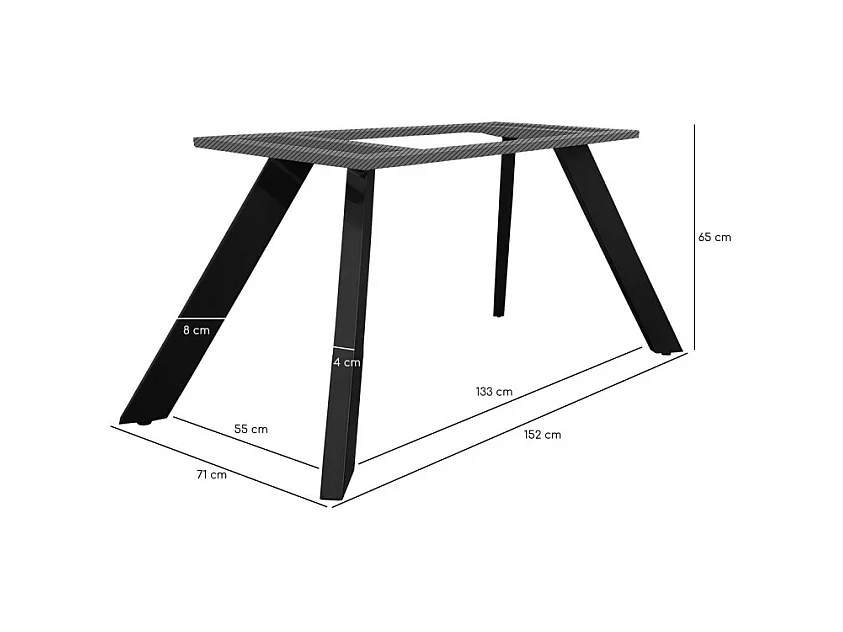 Table extensible 180/260 cm céramique effet bois pieds inclinés - TEXAS 08