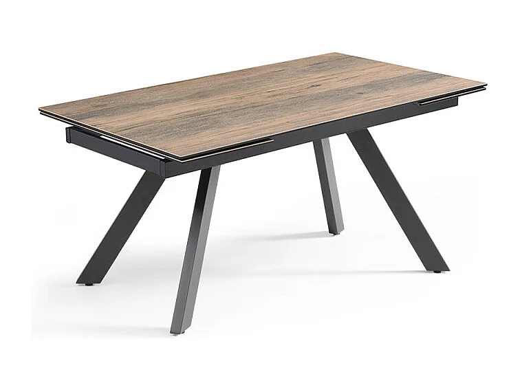Table extensible 180/260 cm céramique effet bois pieds inclinés - TEXAS 08
