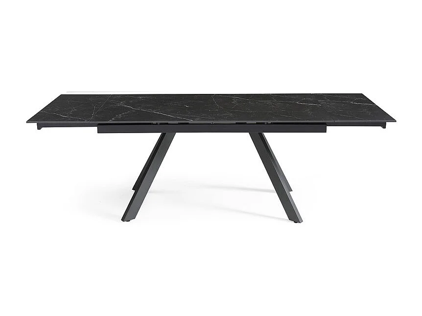 Table extensible 180/260 cm céramique noir marbré pieds inclinés - INDIANA 08