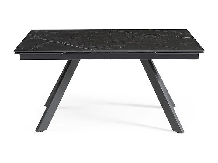 Table extensible 180/260 cm céramique noir marbré pieds inclinés - INDIANA 08