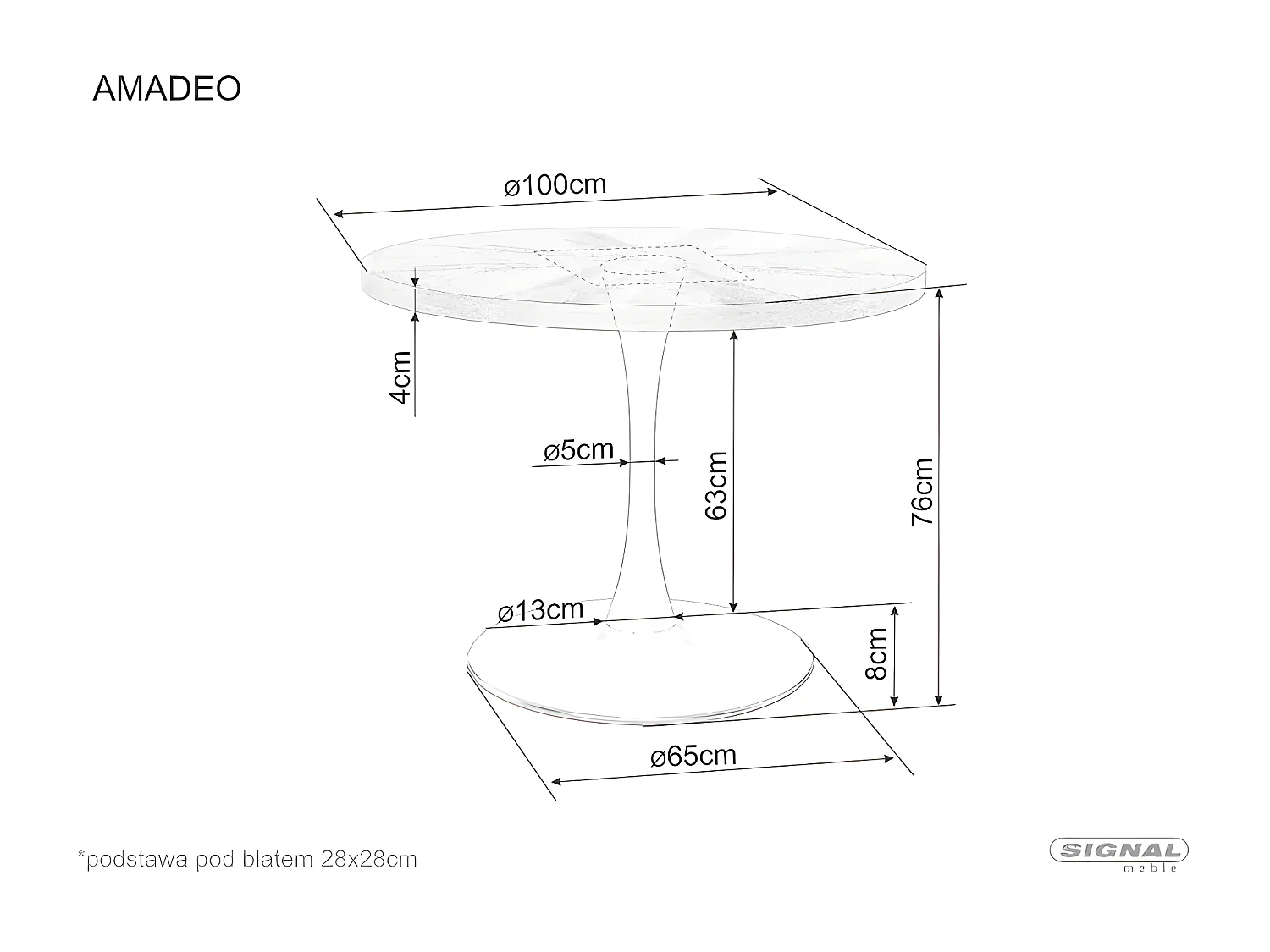 Tavolo da pranzo Amadeo/o100/Marrone