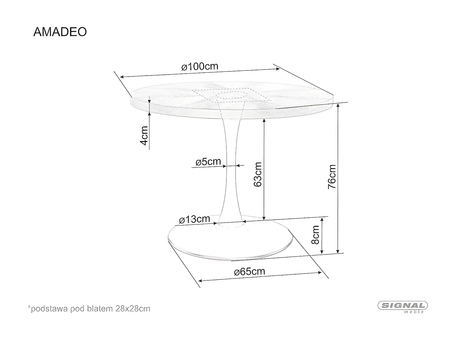 Table à manger Amadeo/o100/Marron