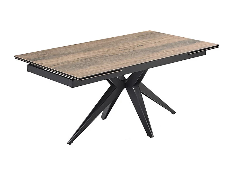 Table extensible 180/260 cm céramique effet bois pied étoile - TEXAS 06