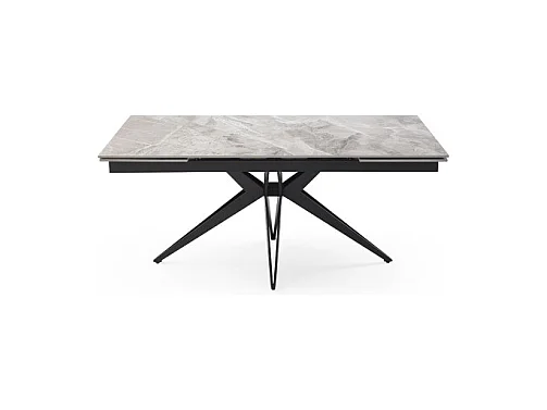 Table extensible 180/260 cm céramique marbré laqué pied étoile - DAKOTA 06