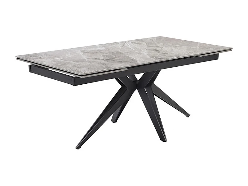 Table extensible 180/260 cm céramique marbré laqué pied étoile - DAKOTA 06