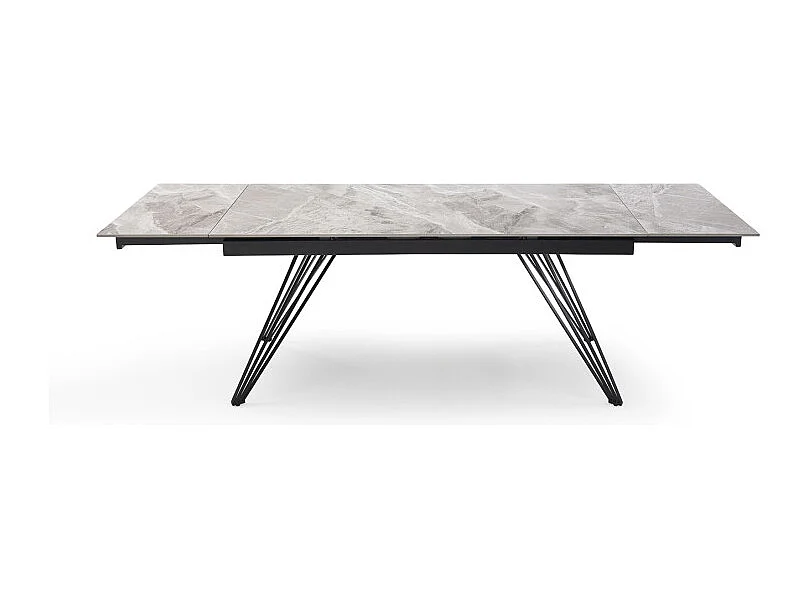 Table extensible 180/260 cm céramique marbré laqué pieds filaires - DAKOTA 01
