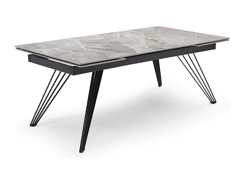 Table extensible 180/260 cm céramique marbré laqué pieds filaires - DAKOTA 01