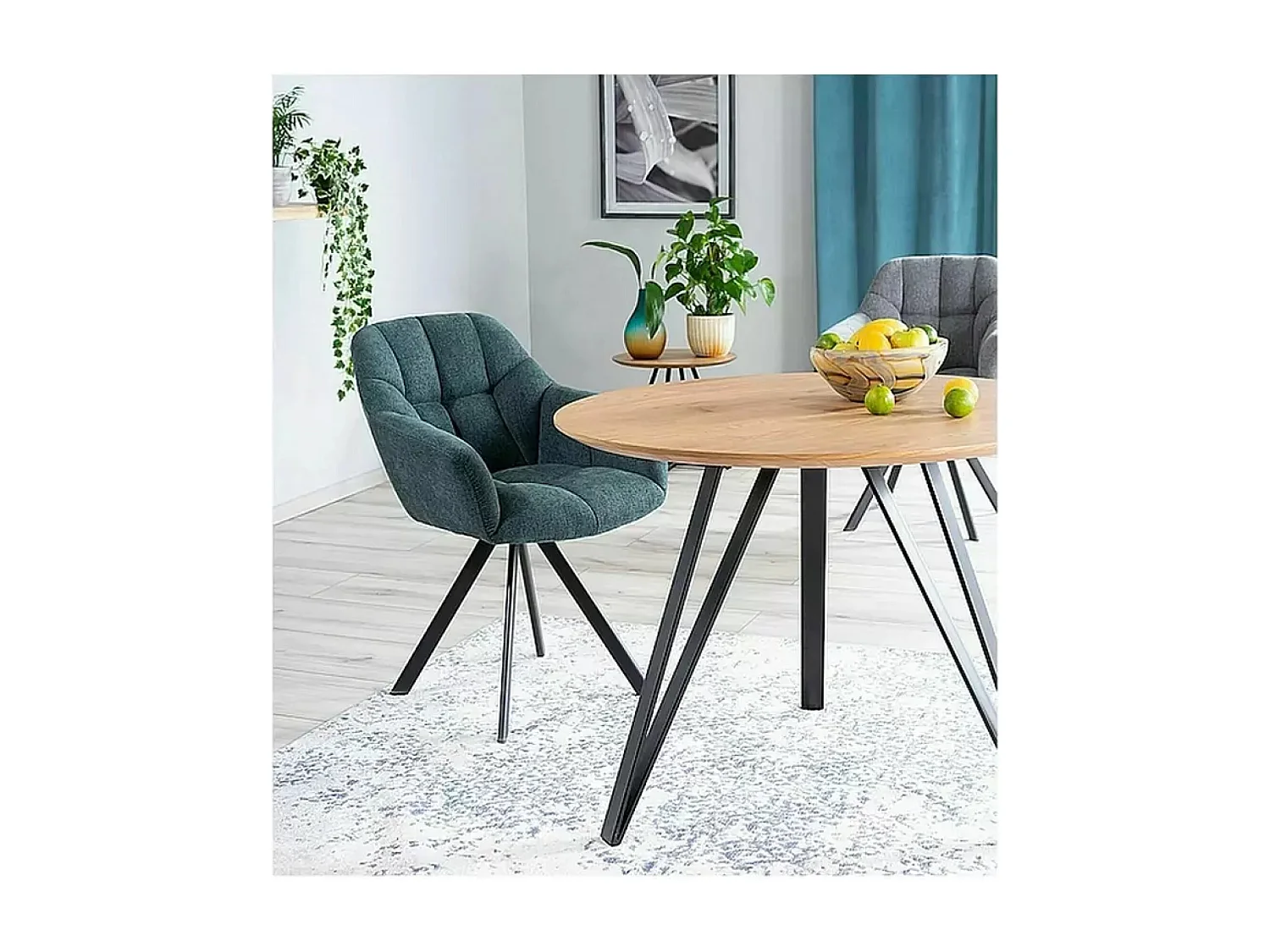 Table à manger Tetis/MDF/Blanc/o100x76