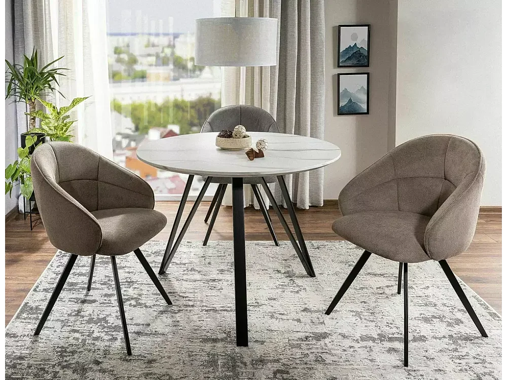 Tavolo da pranzo Tetis/Bianco/MDF/o100x76