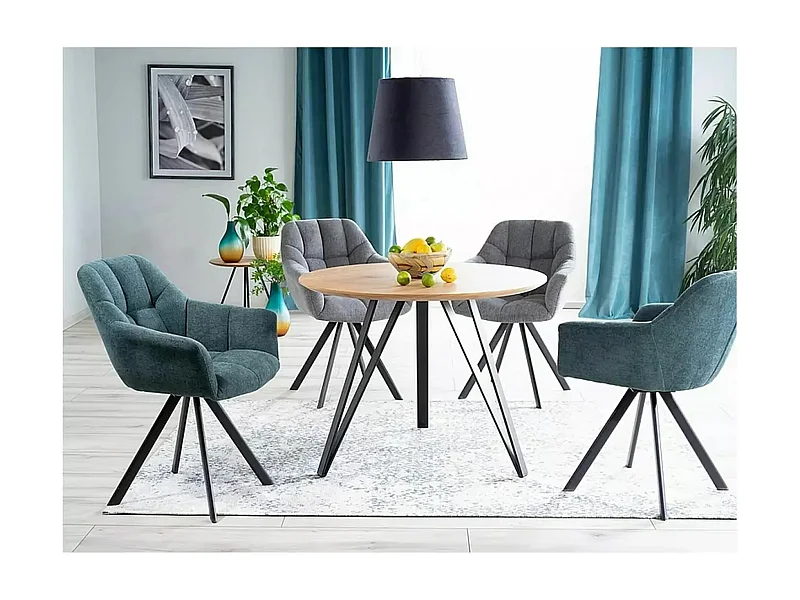 Table à manger Tetis/MDF/Blanc/o100x76