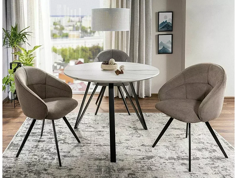 Tavolo da pranzo Tetis/Bianco/MDF/o100x76