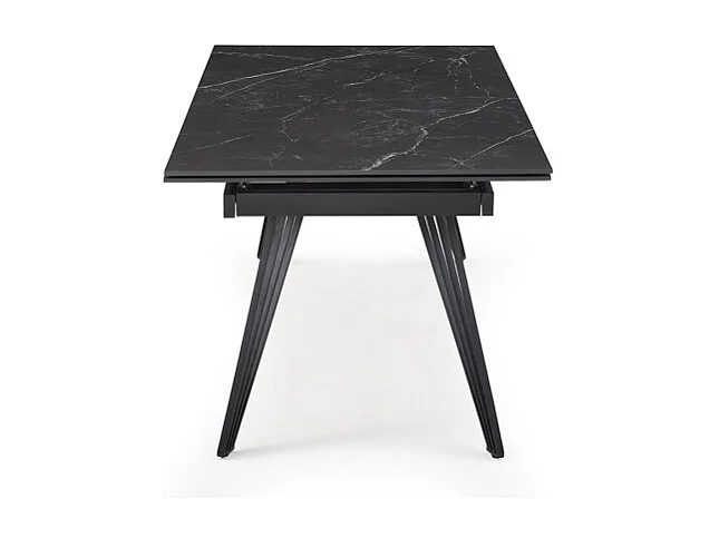 Table extensible 180/260 cm céramique noir marbré pieds filaires - INDIANA 01