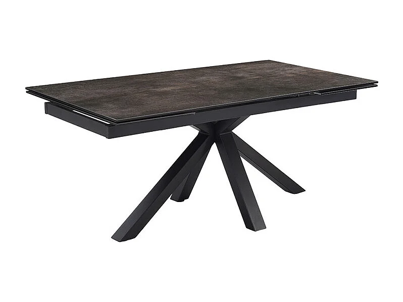 Table extensible 180/260 cm céramique gris vieilli pied croix - MAINE 04