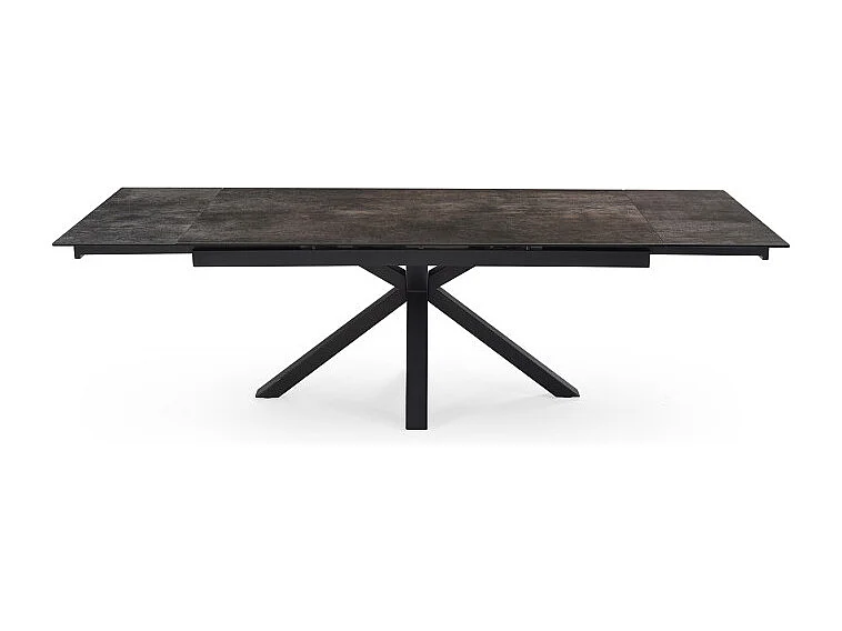 Table extensible 180/260 cm céramique gris vieilli pied croix - MAINE 04