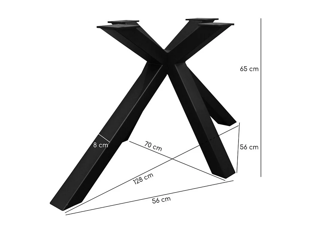 Table extensible 180/260 cm céramique gris vieilli pied croix - MAINE 04