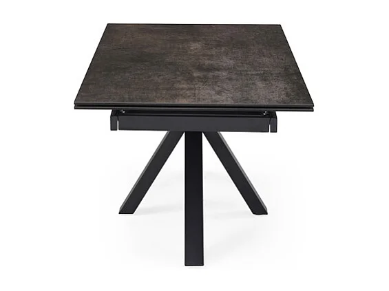 Table extensible 180/260 cm céramique gris vieilli pied croix - MAINE 04