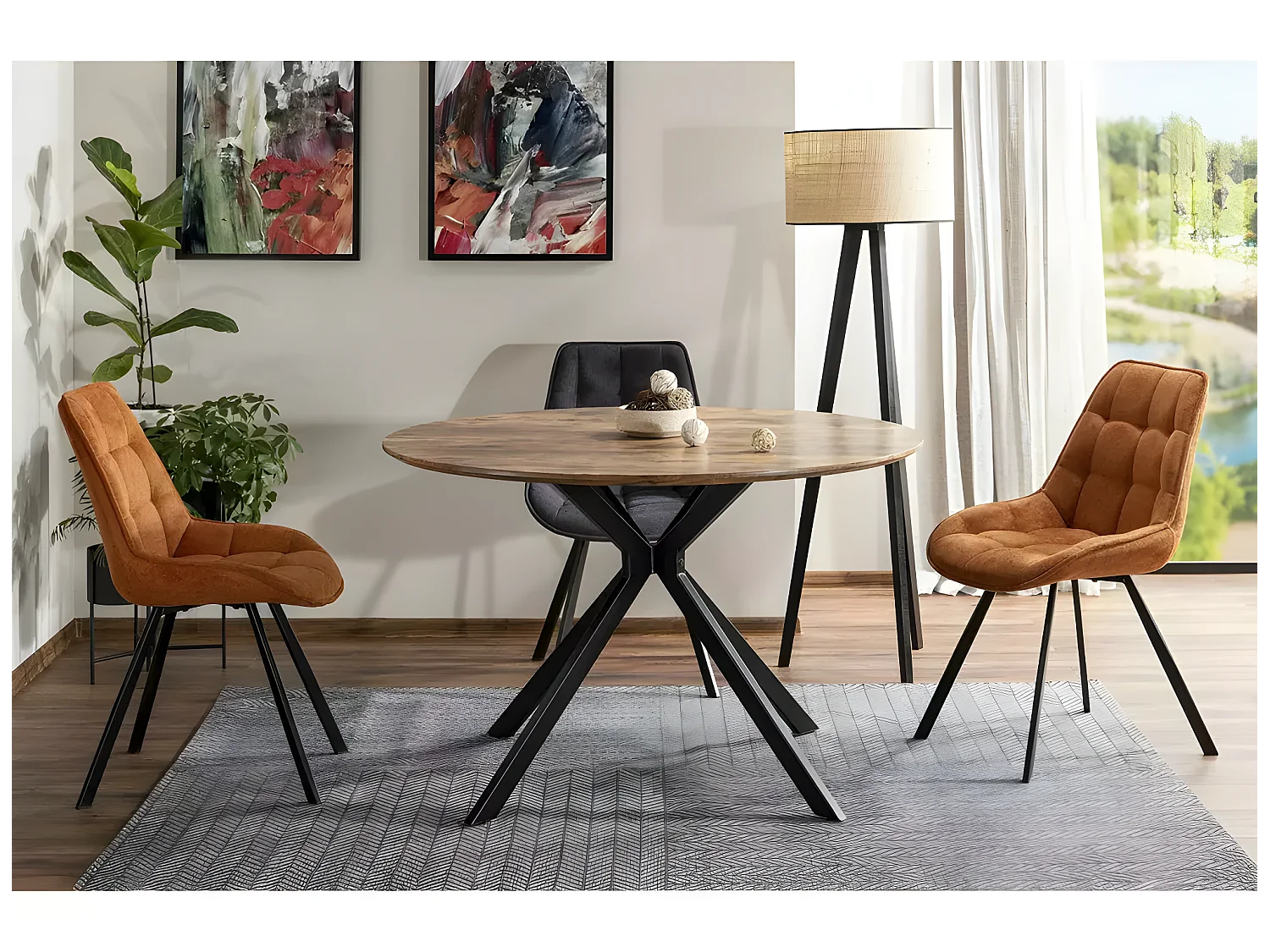 Table à manger Aster MB/Marron/o100x76