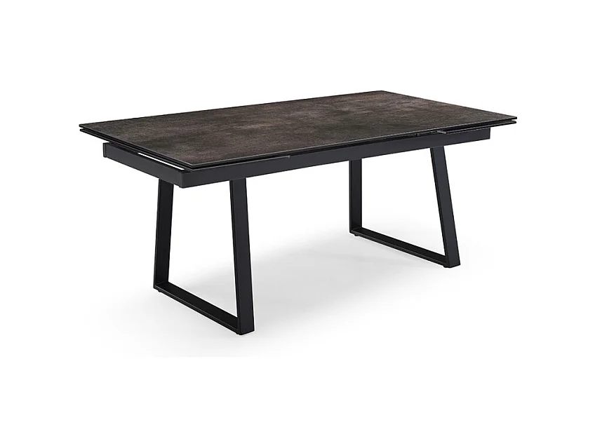 Table extensible 180/260 cm céramique gris vieilli pieds luge - MAINE 02