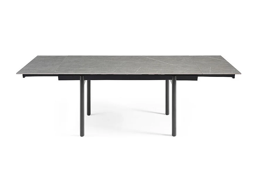 Table extensible 180/260 cm céramique gris marbré pieds droits - ARIZONA 09