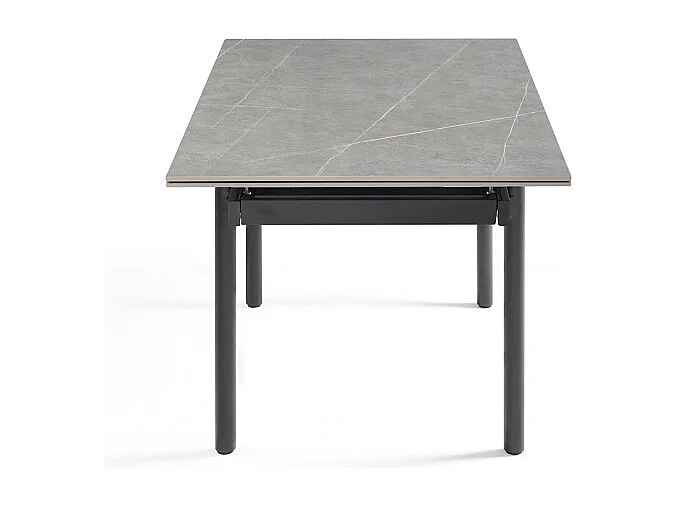 Table extensible 180/260 cm céramique gris marbré pieds droits - ARIZONA 09