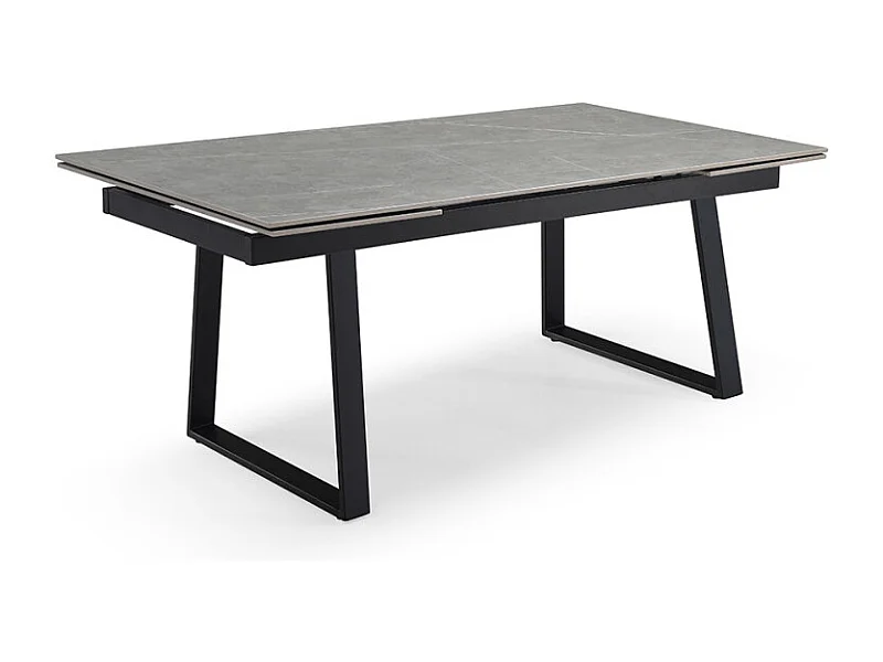 Table extensible 180/260 cm céramique gris marbré pieds luge - ARIZONA 02