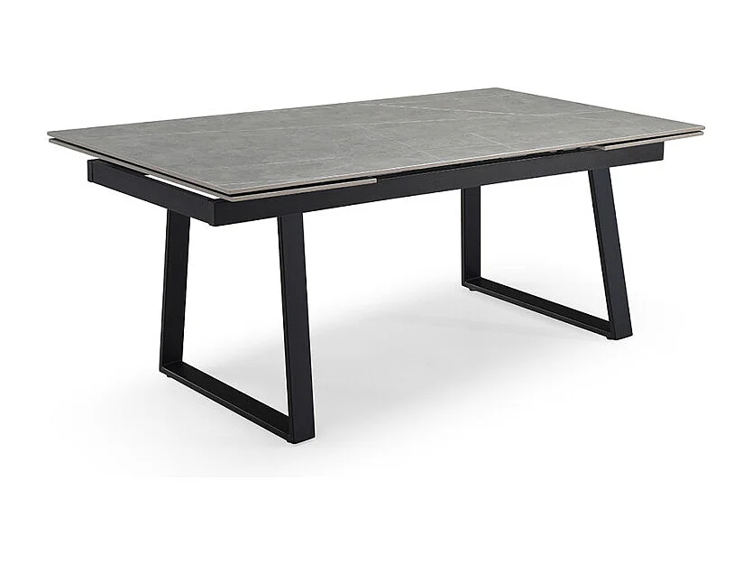 Table extensible 180/260 cm céramique gris marbré pieds luge - ARIZONA 02