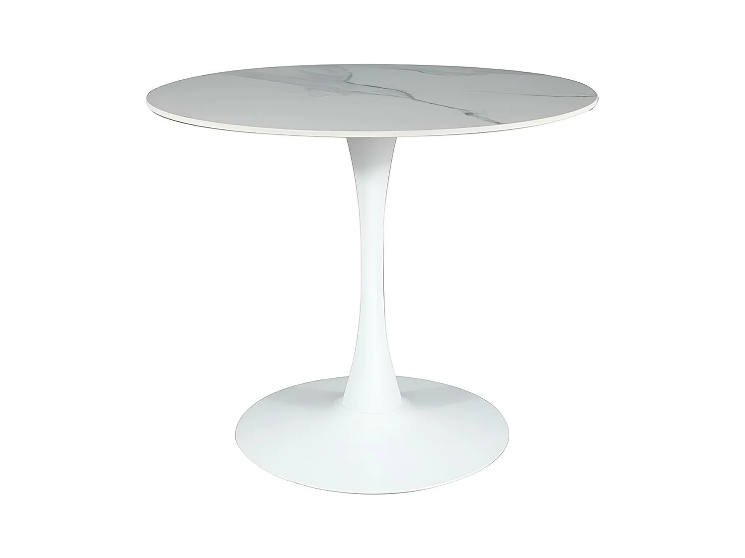 Table à manger Espero B/Céramique/Blanc/o90x75