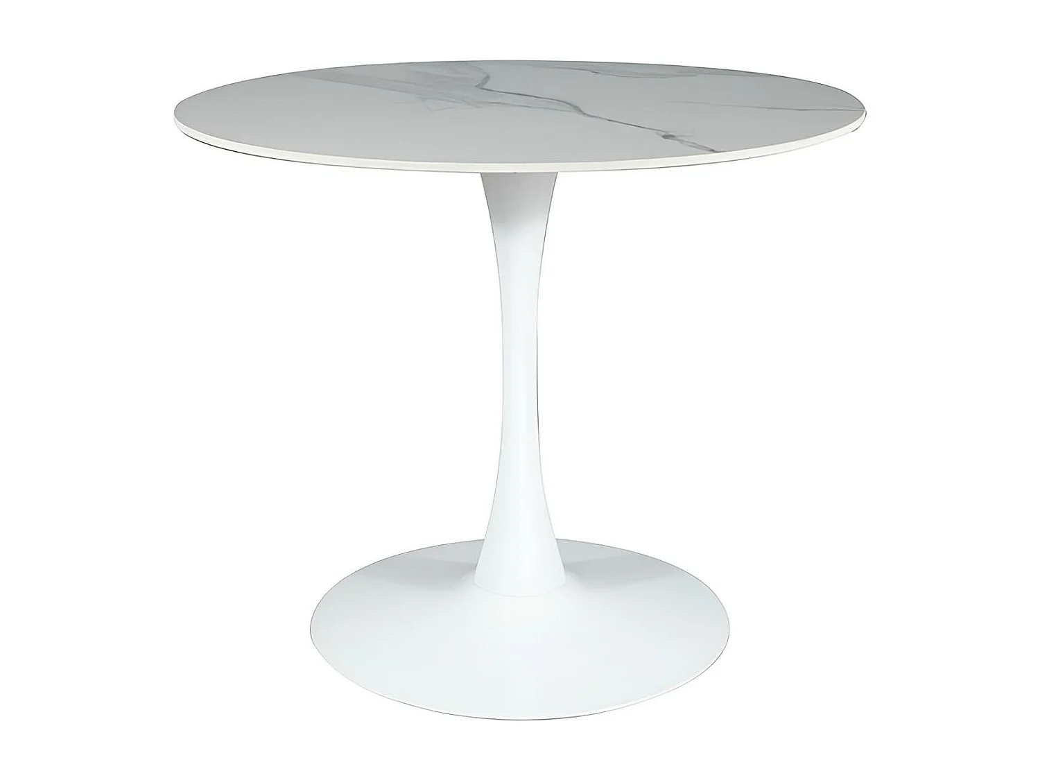 Table à manger Espero B/Céramique/Blanc/o90x75