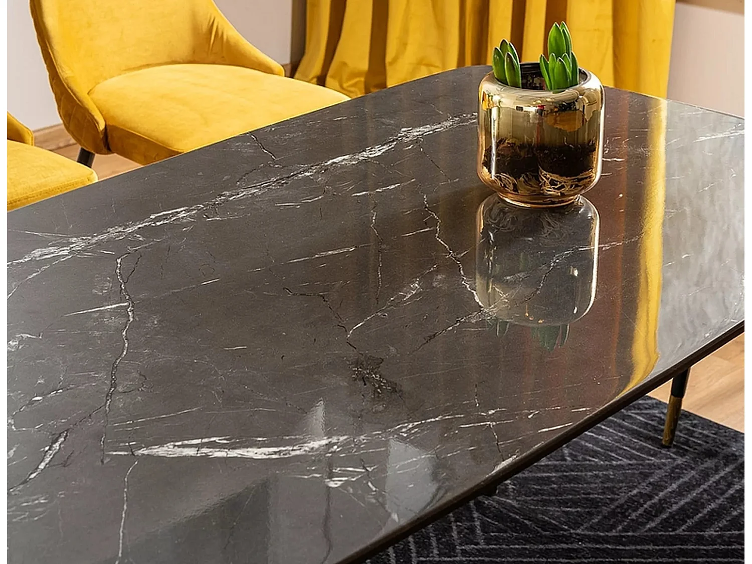 Mesa de jantar Cyril/Vidro/Preto/80x140