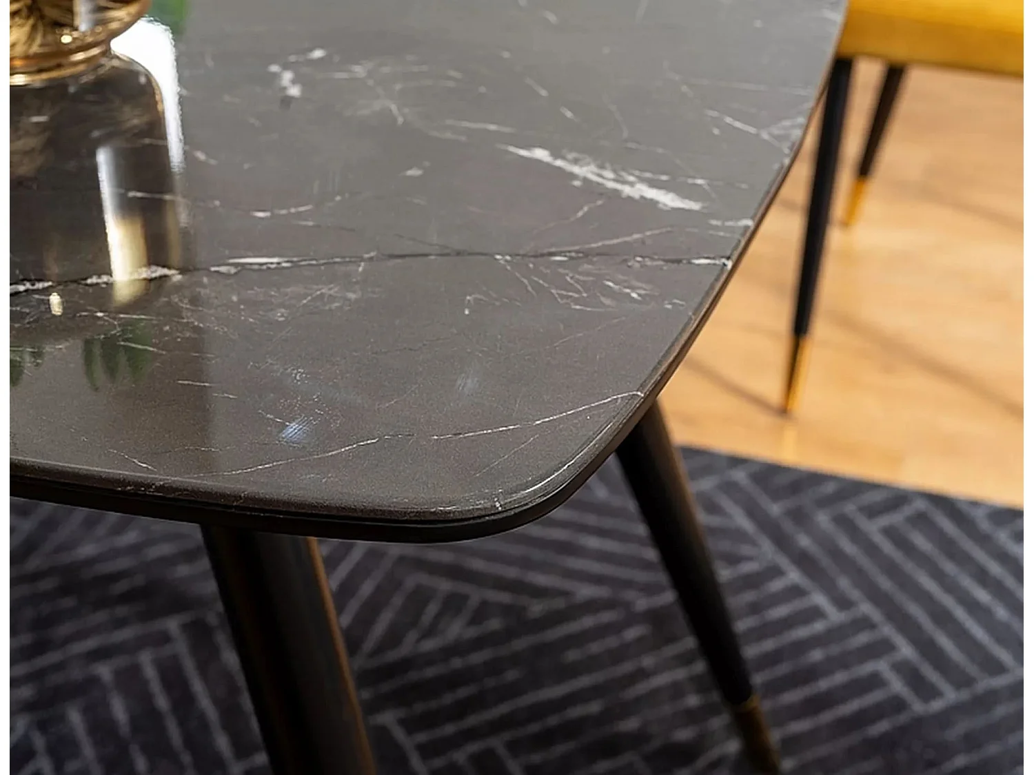 Mesa de jantar Cyril/Vidro/Preto/80x140