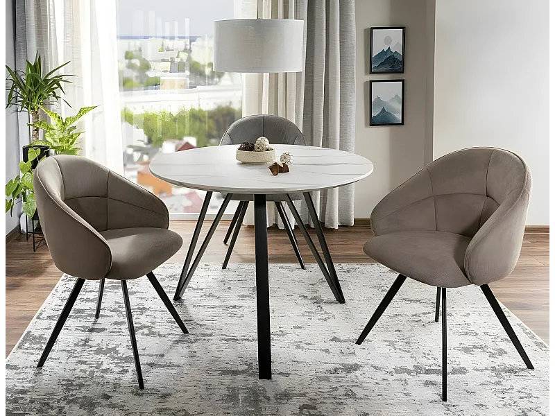 Tavolo da pranzo Tetis/MDF/Bianco//o100x76