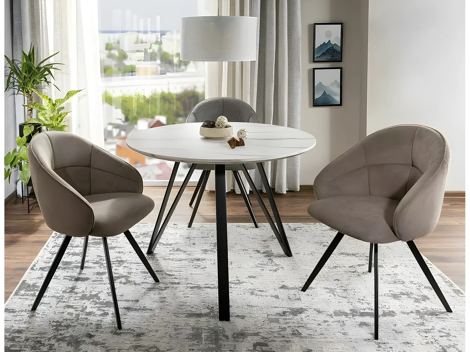 Tavolo da pranzo Tetis/MDF/Bianco//o100x76