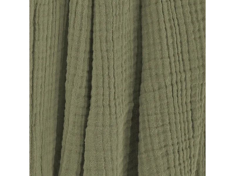 Plaid 180 x 220 cm en quadruple gaze de coton vert - PEPA 2