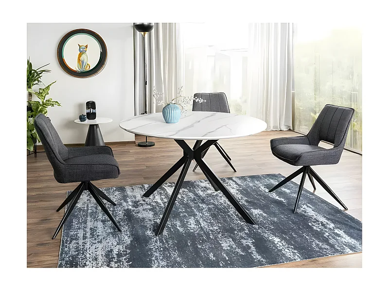 Tavolo da pranzo Aster MW/Bianco&Nero/o120x76