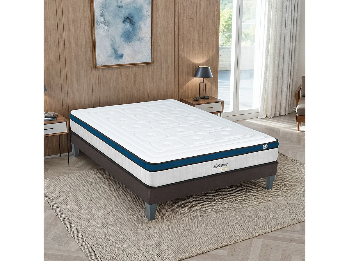 HYPSOM | Matelas MONTESQUIEU 140x190 cm | Ressorts ensachés & Mémoire de forme