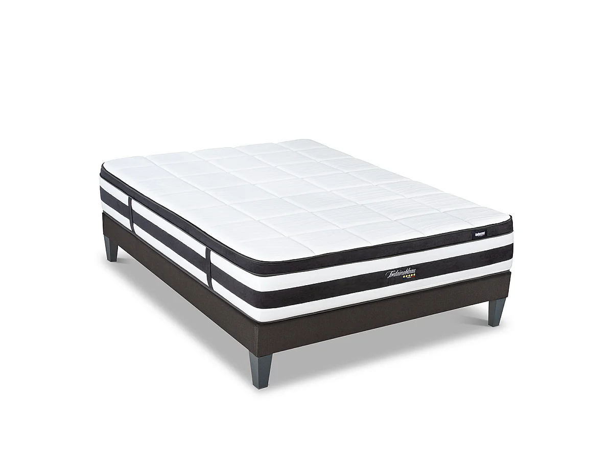 Ensemble Fontainebleau 180x200 cm Matelas Ressorts ensachés + Sommier Bois