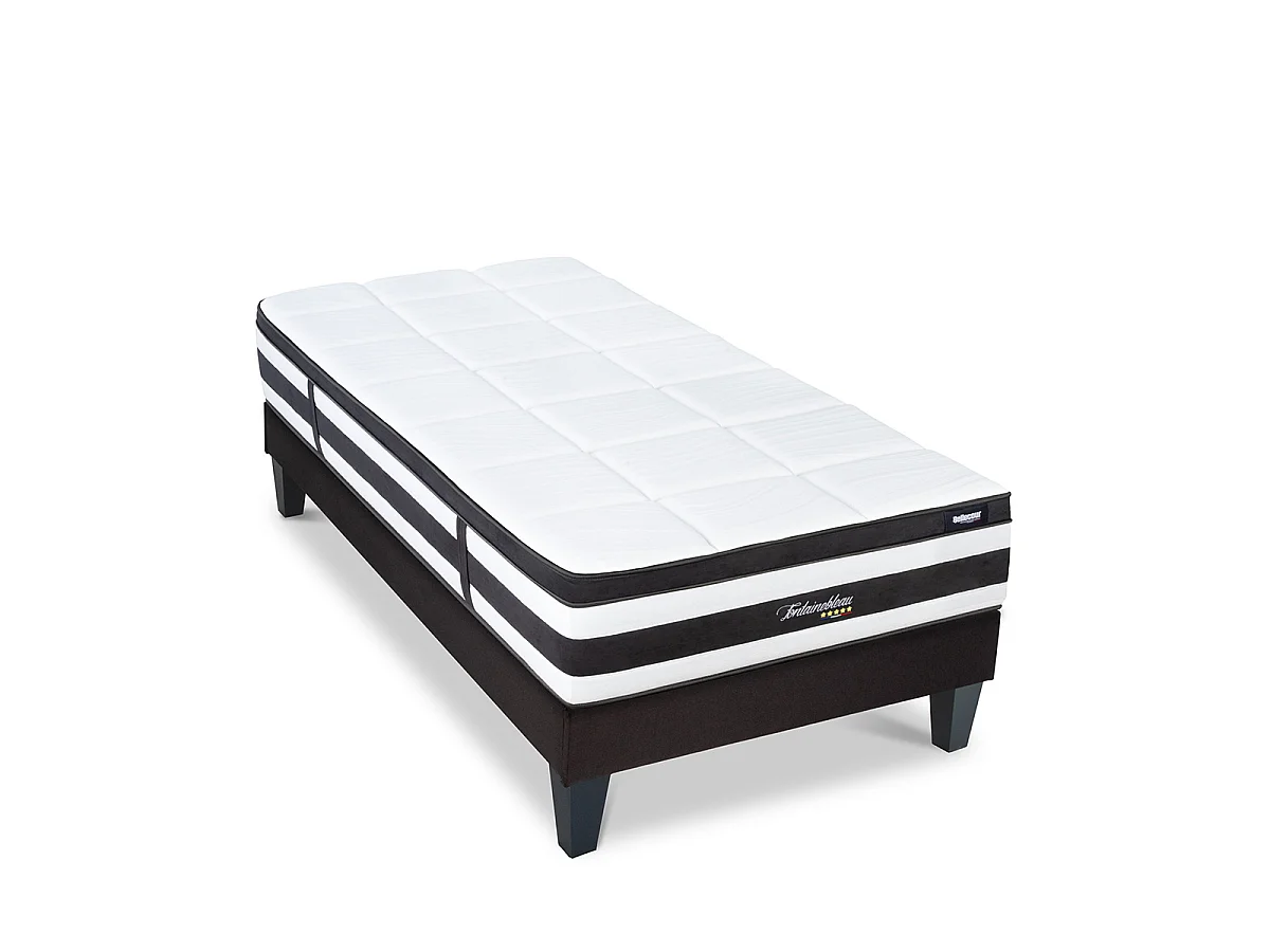 Ensemble Fontainebleau 180x200 cm Matelas Ressorts ensachés + Sommier Bois